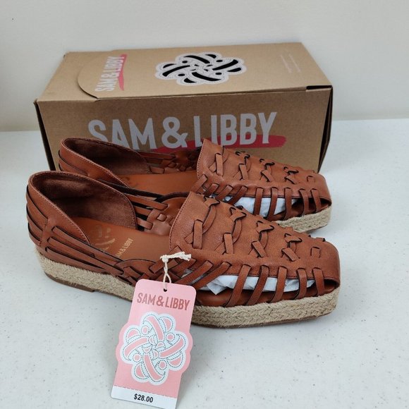 Sam & Libby Shoes - Sam & Libby Women's Asha Espadrille Saddle Slip On Shoes Brown Size 9.5
